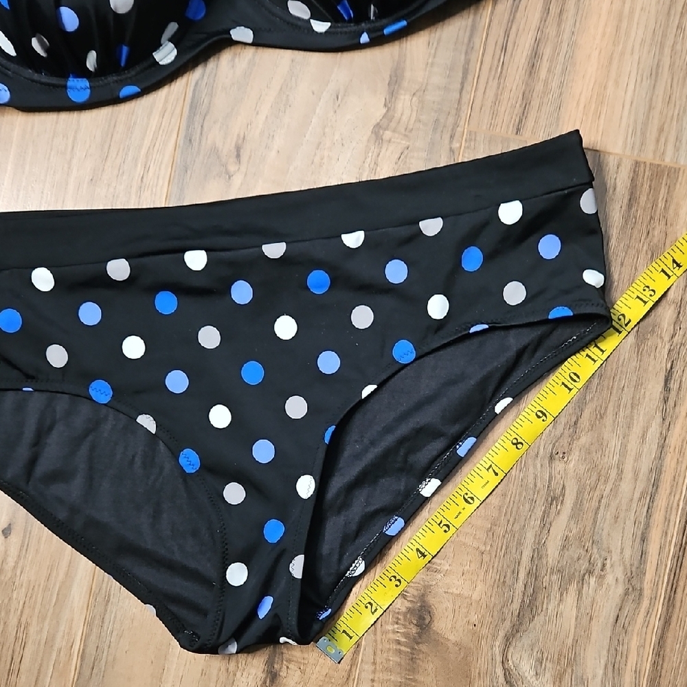 Polka Dot Plus Size Bikini - Black and Blue NWOT - Picture 7 of 15
